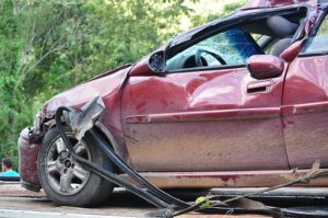 crashed motor vehicle