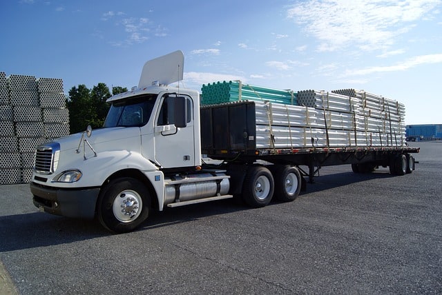 semi truck with a load