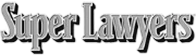 Super Lawyers text in bold, dimensional silver font with an underline.